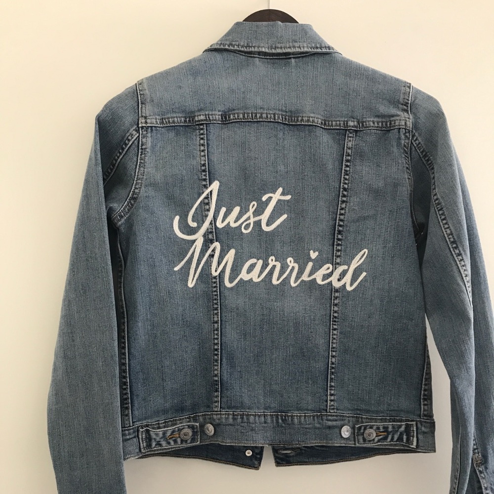 Levi’s jean jacket  - Just Married embroidered